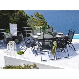 6 juodų sodo kėdžių rinkinys livo