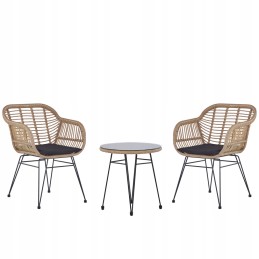 Balkono baldų komplektas iš natūralaus technoratano