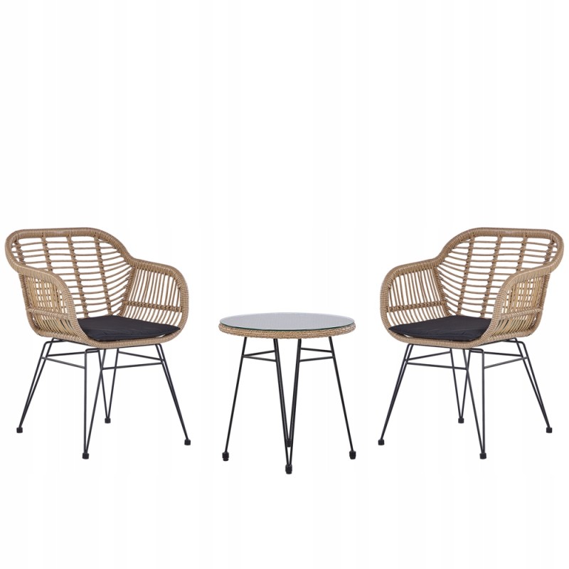 Balkono baldų komplektas iš natūralaus technoratano