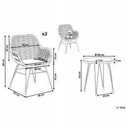 Balkono baldų komplektas iš natūralaus technoratano