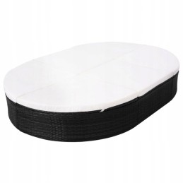 Sodo lova su pagalve, polirotango, juoda