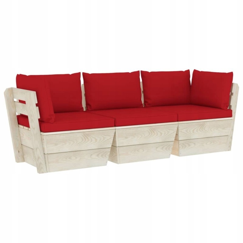 Sodo 3-vietė sofa iš padėklų, su pagalve