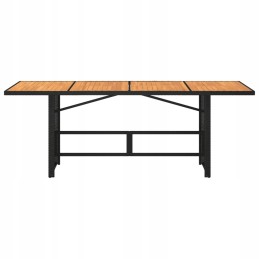 Sodo stalas su akacija, juodas, 190x80x74 cm lumarko!