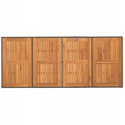 Sodo stalas su akacija, juodas, 190x80x74 cm lumarko!