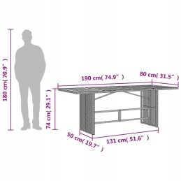 Sodo stalas su akacija, smėlio spalvos, 190x80x74 cm lumarko!