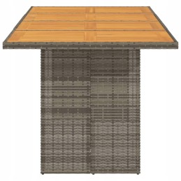 Sodo stalas su akacijos viršumi, pilkas 190x80x74 cm, iš lumarko rotango!