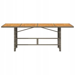 Sodo stalas su akacijos viršumi, pilkas 190x80x74 cm, iš lumarko rotango!