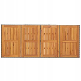 Sodo stalas su akacijos viršumi, pilkas 190x80x74 cm, iš lumarko rotango!