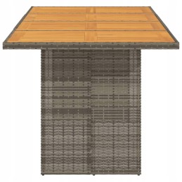 Sodo stalas su akacijos viršumi, pilkas 190x80x74 cm, iš lumarko rotango!