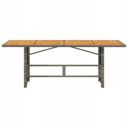 Sodo stalas su akacijos viršumi, pilkas 190x80x74 cm, iš lumarko rotango!