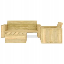 Vidaxl 3 dalių sodo poilsio komplektas, impregnuota pušis