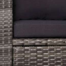 Vidaxl sodo poilsio komplektas, 11 dalių, polirotangas, pilka