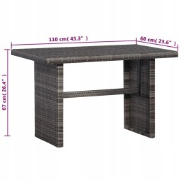 Vidaxl sodo poilsio komplektas, 11 dalių, polirotangas, pilka