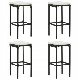 Vidaxl 5 dalių baro komplektas sodui, pagalvės, juodas polirotangas