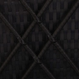 Rotango gultas su stalu 195x60 juodas/kreminis