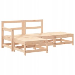 Medinis sodo sofos komplektas, 4 pagalvės, smėlio spalvos