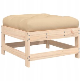 Medinis sodo sofos komplektas, 4 pagalvės, smėlio spalvos