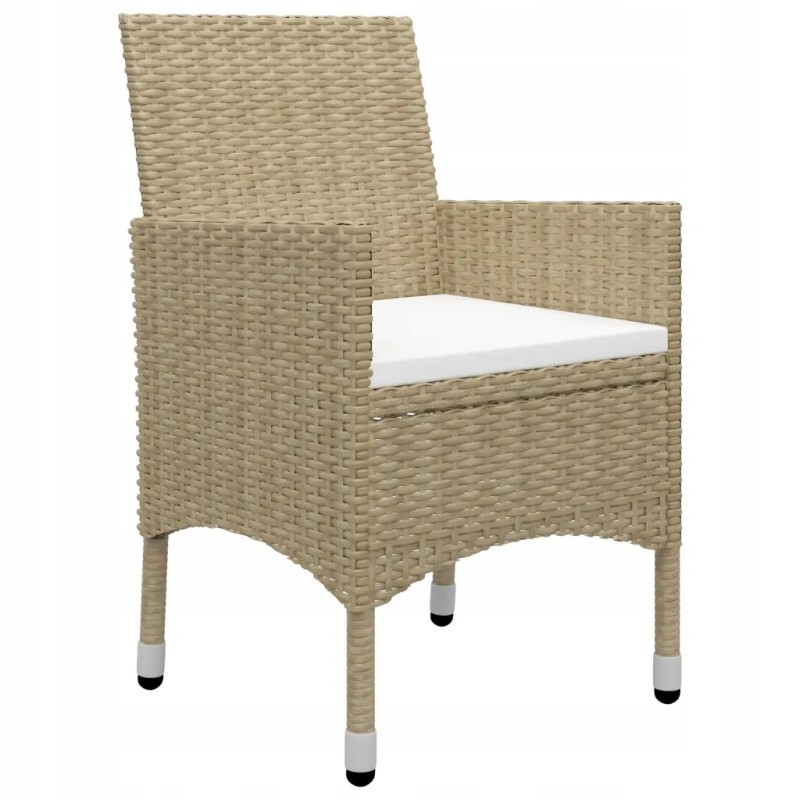 Vidaxl 5 dalių sodo baldų komplektas, smėlio spalvos