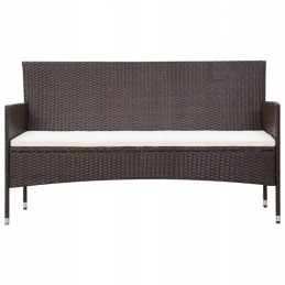 5 dalių sodo poilsio komplektas, pagalvėlės, PE rotangas, ruda