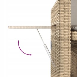 Vidaxl prailginamas sodo suoliukas su pagalvėlėmis, smėlio spalvos, polirotango