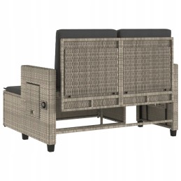 Vidaxl ištraukiamas sodo suoliukas su pagalvėlėmis, šviesiai pilkas, polirotangas