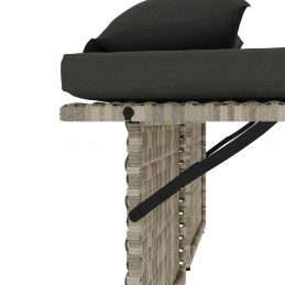 Vidaxl ištraukiamas sodo suoliukas su pagalvėlėmis, šviesiai pilkas, polirotangas