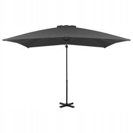 Pakabinamas skėtis su aliuminio stulpu, 250x250 cm