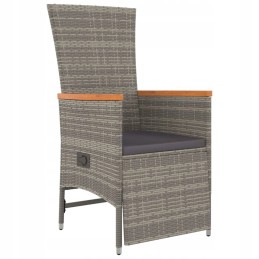 3 dalių sodo baldų komplektas su pagalvėlėmis, pilkas PE rotangas