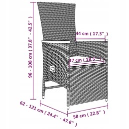 3 dalių sodo baldų komplektas su pagalvėlėmis, pilkas PE rotangas