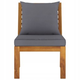 Vidaxl 3 dalių sodo poilsio komplektai su tamsiai pilkomis pagalvėlėmis