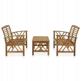 3 dalių sodo sofos komplektas, medžio masyvo