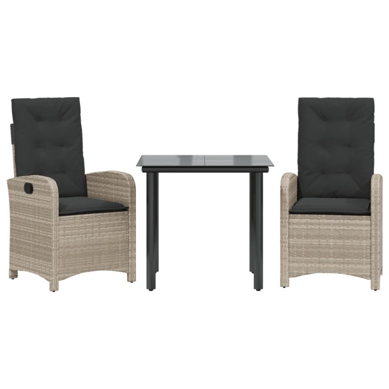 dalių sodo baldų komplektas su pagalvėlėmis, pilkas PE rotangas