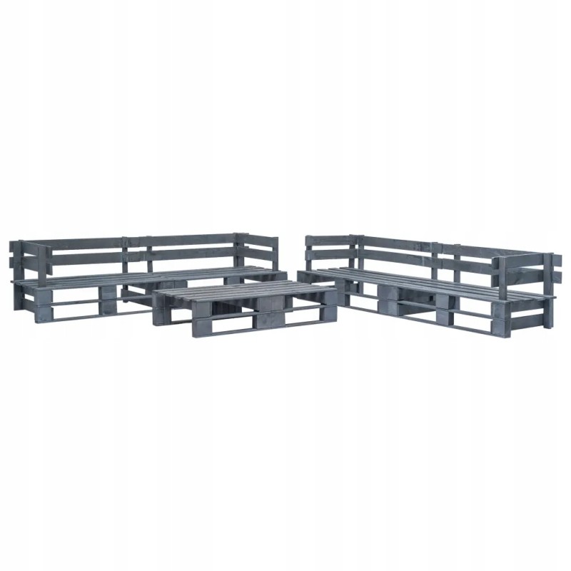 Vidaxl 6 Piece Garden Lounge Set Wooden Pallets Grey