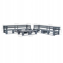 Vidaxl 6-osaline aiatooli komplekt, puidust alused, hall