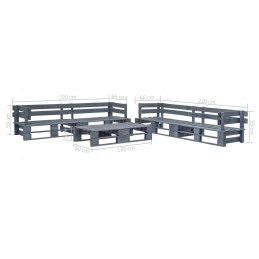 Vidaxl 6-osaline aiatooli komplekt, puidust alused, hall