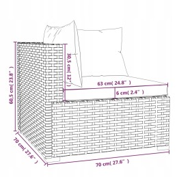 Garden polyrattan lounge set 70x70 grey