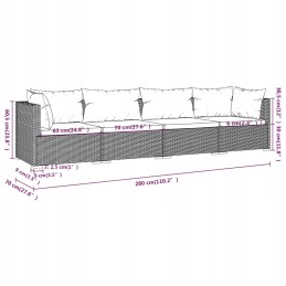 Polyrattan garden lounge set 4+2 grey