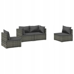 Rotangist aiasalongi komplekt 4+2, 70x70x60,5 hall/antratsiit