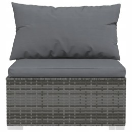 Rattan garden lounge set 4+2, 70x70x60.5 grey/anthracite