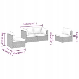 Rattan garden lounge set 4+2, 70x70x60.5 grey/anthracite