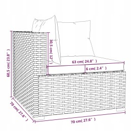 Rotangist aiasalongi komplekt 4+2, 70x70x60,5 hall/antratsiit