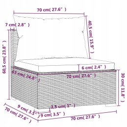 Rotangist aiasalongi komplekt 4+2, 70x70x60,5 hall/antratsiit