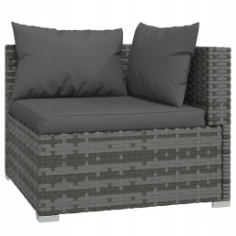 4-seater polyrattan lounge set - grey/anthracite