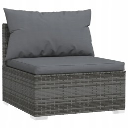 4-seater polyrattan lounge set - grey/anthracite