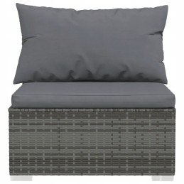 4-seater polyrattan lounge set - grey/anthracite