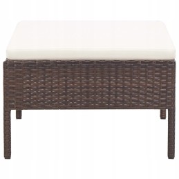 6-piece rattan garden lounge set, brown/cream