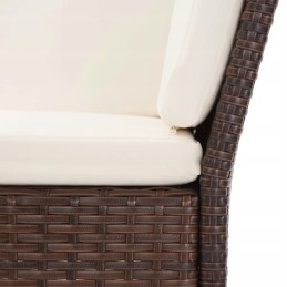 6-piece rattan garden lounge set, brown/cream, 60x60