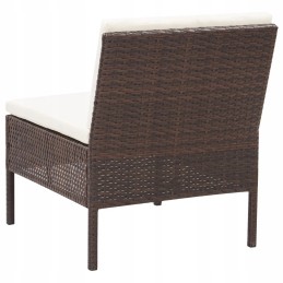 6-piece rattan garden lounge set, brown/cream, 60x60