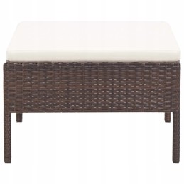 6-piece rattan garden lounge set, brown/cream, 60x60