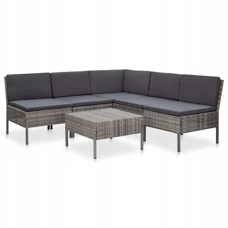 6-osaline terrassi-lounge komplekt, hall/sipelgas.